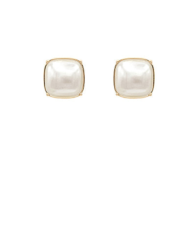 Faceted Epoxy Stone Square Earrings