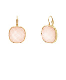 Faceted Stone French Clip Earrings