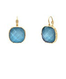 Faceted Stone French Clip Earrings