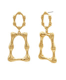 Bamboo Textured Trapezoid Drop Earrings