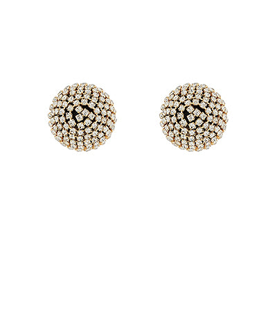 Crystal Studded Dome Shape Earrings
