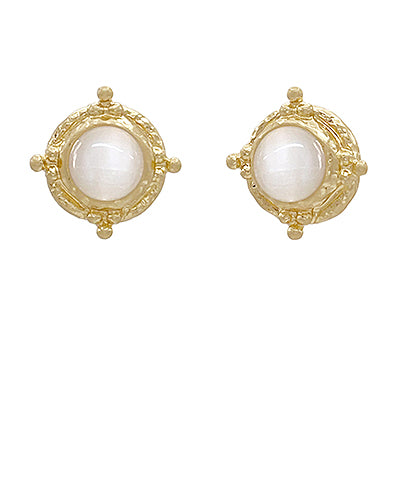 Antique Cats Eye Textured Earrings