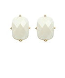 Pearl Finish Rectangular Acetate Earrings