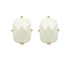 Pearl Finish Rectangular Acetate Earrings