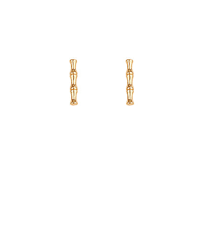 Textured Bamboo Bar Stud Earrings