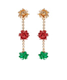 Christmas Gift Bow & Rhinestone Earrings