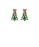 Christmas Tree Enamel Earrings