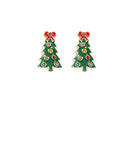 Christmas Tree Enamel Earrings