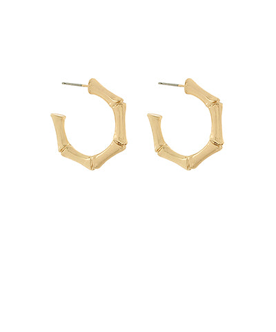 Angled Bamboo Style Hoops