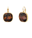 Faceted Tortoise Acrylic Earrings