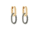 Two-Tone Rope Textured Link Earrings