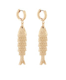 Textured Fish Dangle Earrings