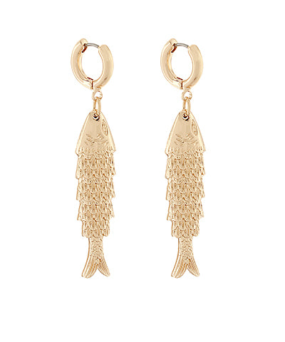 Textured Fish Dangle Earrings