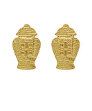 Chinoiserie Jar Metal Earrings