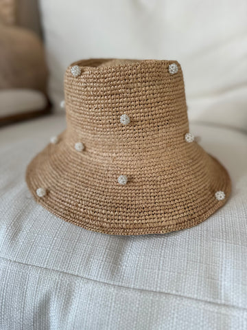 Perla Crotchet Raffia Bell Hat