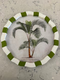 Framed Green And White Striped Wall Decor Style 1