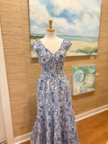 Genevieve Maxi Dress - Palladio - White/Blue