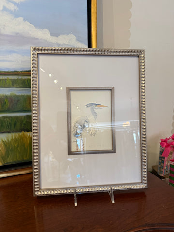 Framed Heron 2 by Kayley Johansson