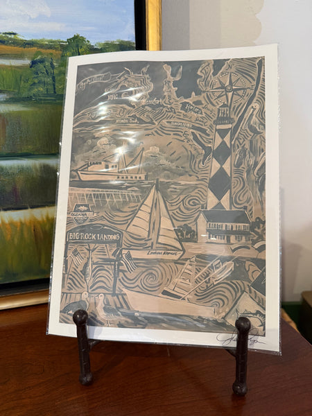 "NC Coast" Navy Print by Frances Purvis