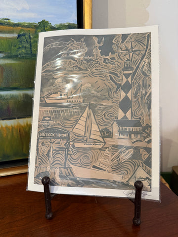 "NC Coast" Navy Print by Frances Purvis