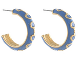 Gold Link Coated Hoops | Light Blue