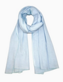 Gauzed Cotton Scarf | Light Blue