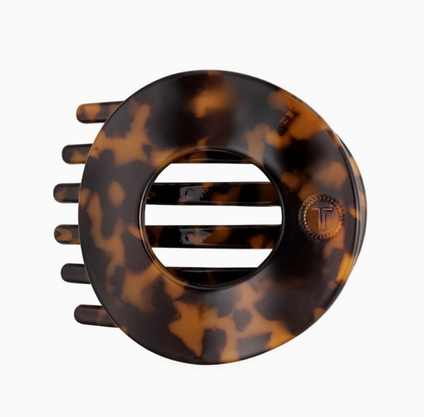 Tortoise | Large Flat Circle Hair Clip