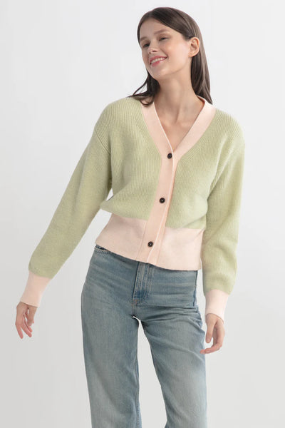 Pastel Color Block Cardigan