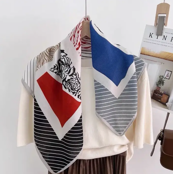 Color Block Satin Scarf