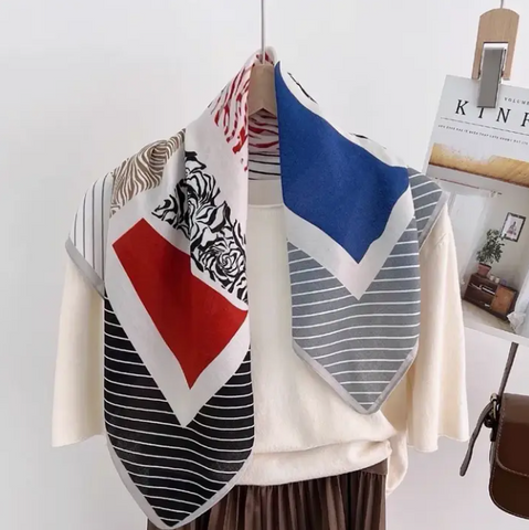 Color Block Satin Scarf