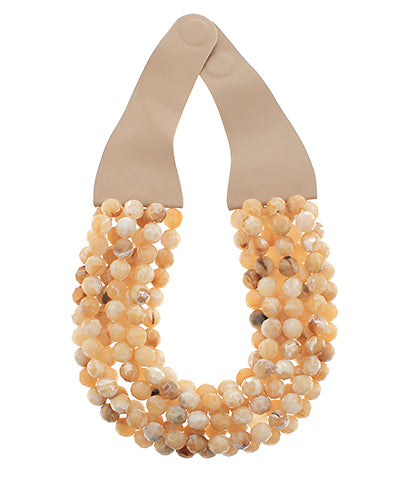 Agate Ball Bead Magnetic Clasp Necklace