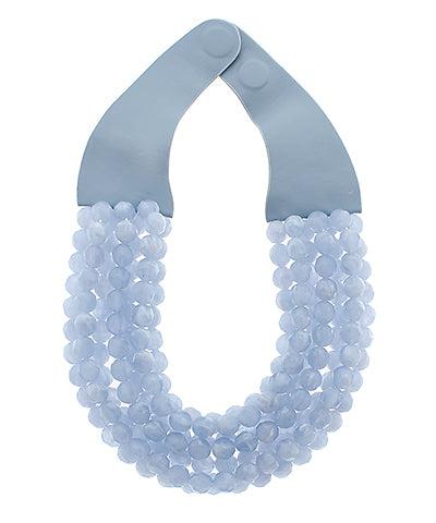 Agate Ball Bead Magnetic Clasp Necklace