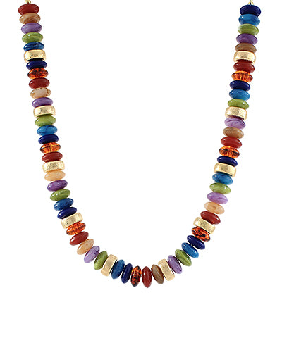 Rondelle & Metal Beads Necklace