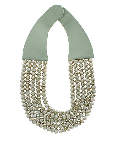 Faceted Cut Glass Bead Layered Necklace