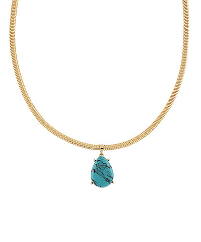 Teardrop Stone Omega Necklace