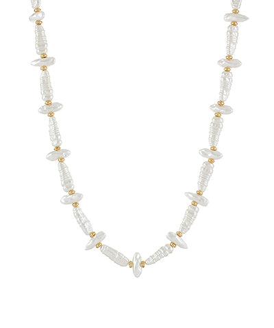 Tip Shaped Pearl Chain Necklace