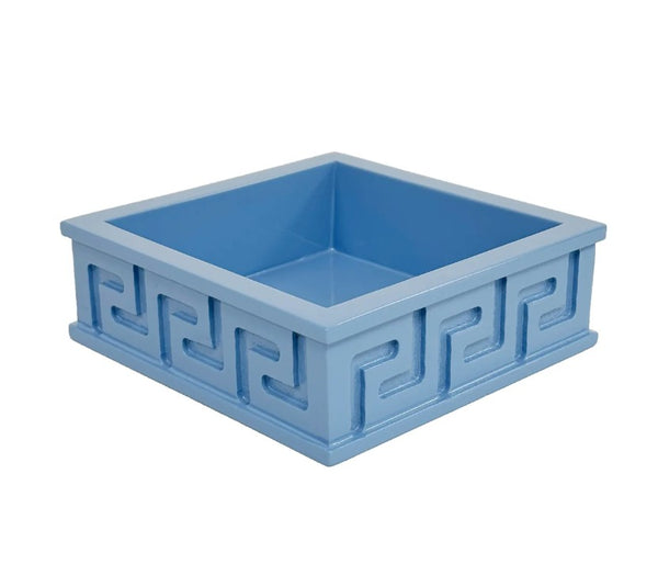 Greek Key Cocktail Napkin Holder | Cornflower Blue