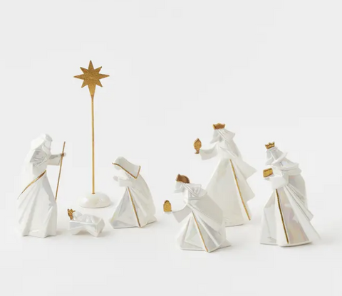 Glazed Porcelain Nativity Set