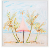 Peach Tiki with Pink Trim on Canvas