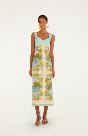 Farm Rio Royal Sea Multicolor Sleeveless Maxi Dress