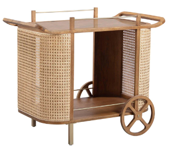 Atlantic Boulevard Natural Rattan Bar Cart