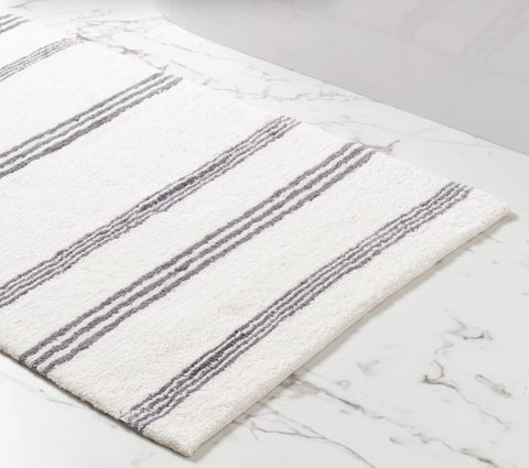 Rowe Stripe Shale Bath Rug- Annie Selke