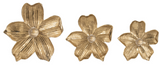 Rommie Gold Wall Flowers (Set of 3)