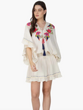 Flora Bird Wings Embellished Cover Up