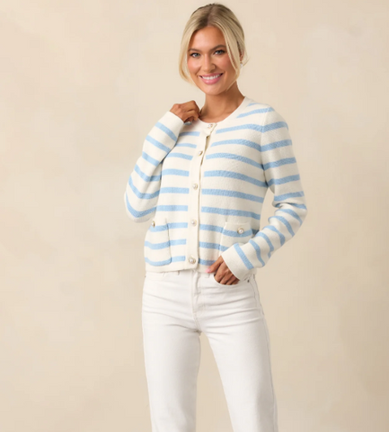 Blue Belle Stripe Cardigan