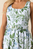 Blue Lilacs Botanical Midi Dress