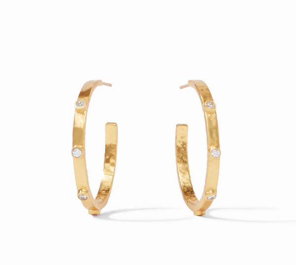 Julie Vos Crescent Stone Hoop