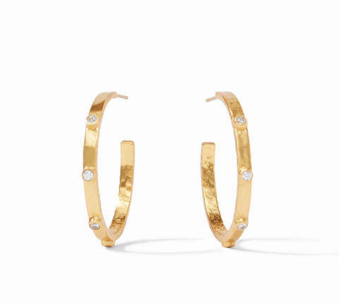 Julie Vos Crescent Stone Hoop
