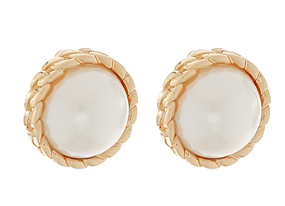 Pearl Dome Clip On Earrings
