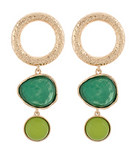 Linear Geo Resin & Ring Earrings